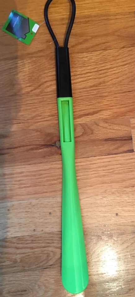 Zapato de plástico extra grande de 18,5" - Mango de cuerno de zapato largo nuevo VERDE Foto 4 de 4