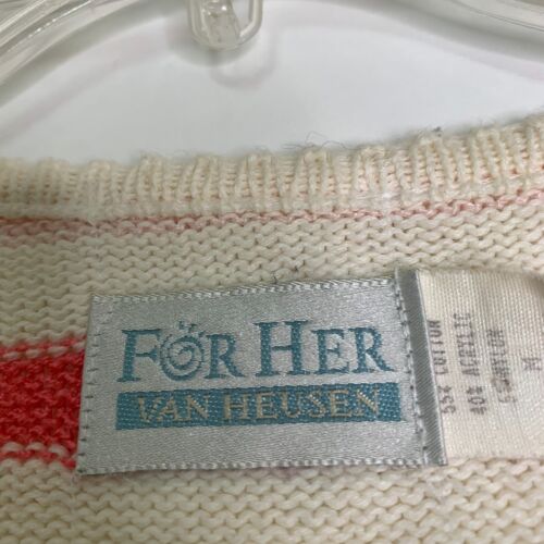 For Her Van Heusen Womens Short Sleeve Multicolor Striped Size Medium USA MADE - Picture 3 of 4