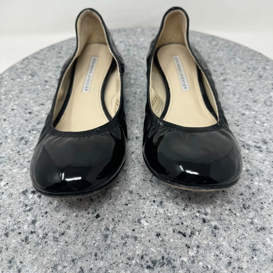 Zapatos planos Vera Wang lavanda para mujer 7,5 charol negro ballet planos Foto 4 de 4