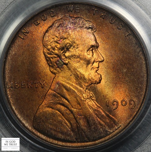 1909 VDB Lincoln Wheat Copper Cent 1C OGH Old Green Holder PCGS MS 67 RD RED - Picture 3 of 5