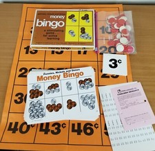 Vintage Money Bingo Game Preowned Complete 1977 Trend Home School educational