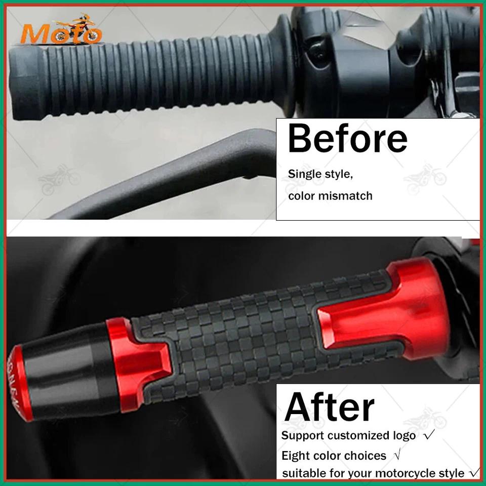 Empuñaduras de manillar de 22 mm empuñaduras tapas de extremo para honda CB599 CB900f CB600 hornet Foto 3 de 4