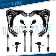 10pc Front Upper Control Arms Ball Joints Tie Rod for Chevy Silverado GMC Sierra