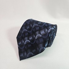 Van Heusen 100 Silk Hand Made Tie Geometric Blue 3.5" x 59"