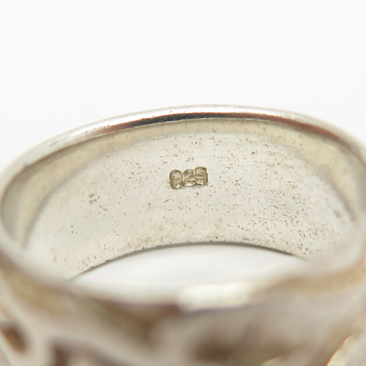 925 Sterling Silver Vintage Ornate Band Ring Size… - image 6