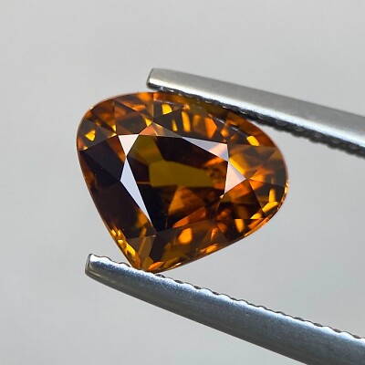3.40ct Mali Garnet Natural Orange Yellow Pear Facet Cut Gem From Sri Lanka Ring