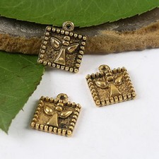 20pcs 15x13x2.7mm dark gold-tone angel pendant charms finding h2005