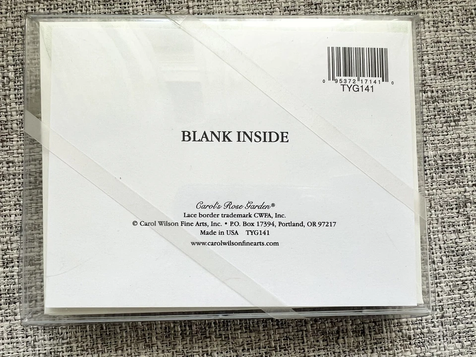 Carol Wilson Rose Garden Thank You Blank 8 Cards Roses Flower Made USA Green - Image 4 of 4