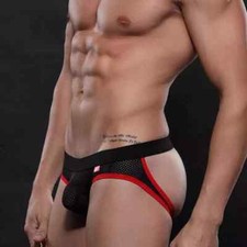 Men Underwear Mens Thongs And G Strings Jockstrap Erotic Underwear Black S M XL