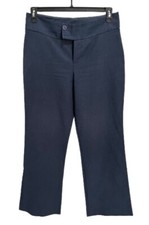 A Byer Vintage Junior's Dress Pants Slacks Navy size 11 Two Button Closure EUC