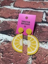 Tabitha Brown x Target Lemon Bead Drop Yellow Earrings