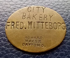 City Bakery Fred Witteborg - 1 Loaf of Bread Trade Token / Coin - Howard Maker