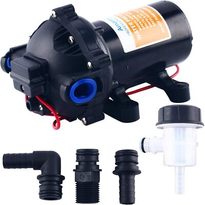 #ad 12V Water High Pressure Diaphragm Pump Self Priming Pump 60 PSI 5 GPM Boat RV $77.99