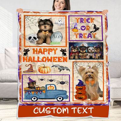 Yorkshire Terrier Dog Blanket Personalized Throw Woven Fleece Sherpa Designs NWT