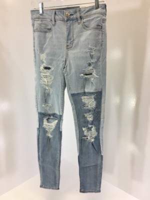 AMERICAN EAGLE WOMENS SUPER STRETCH HIGH RISE JEGGING LIGHTWASH SZ 4 NWT
