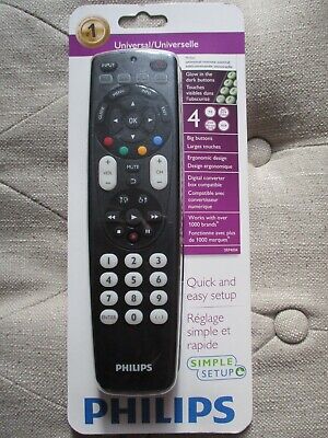 Philips Universal Remote Control SRP4004/27 4 in 1 Glow Buttons Simple