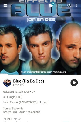 Eiffel 65 ~ Blue (Da Ba Dee) CDS Single 1999 [Unreleased Tracks/Videos]