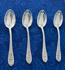 Vintage Kirk Stieff “Corsage” Sterling Silver Demitasse Spoons Set of 4