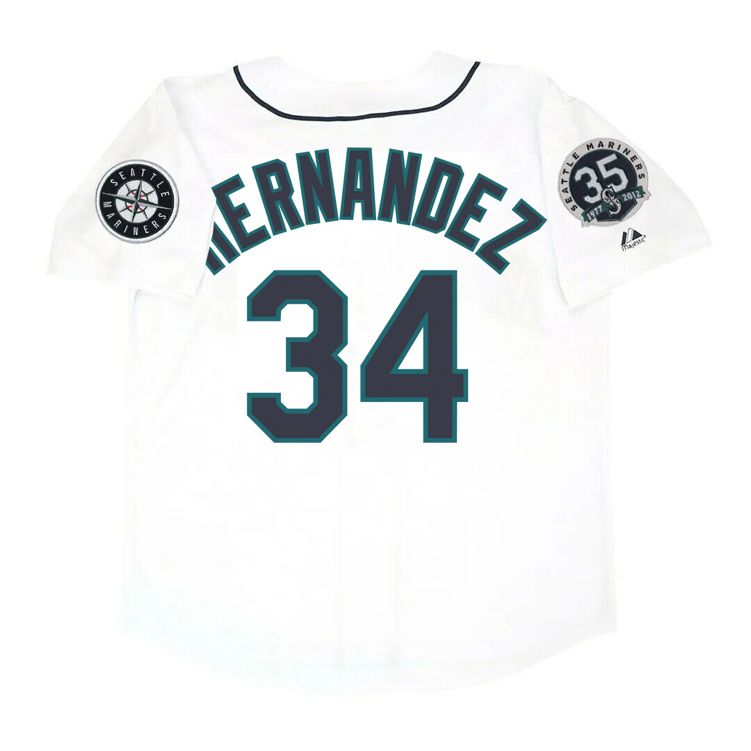 MLB 2012 FELIX HERNANDEZ Tシャツ付き Felix Hernandez 2012 Seattle Mariners Home Road Alt Men 35th