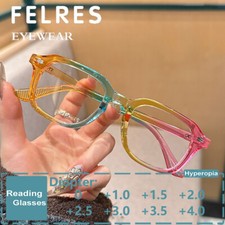 Men Women Oval Anti Blue Light Reading Glasses Clear Lens Presbyopic Readers New