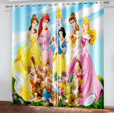 Kinder Mädchen Disney Prinzessin Vorhänge Ösen Thermogardine Gardine VorhangDF