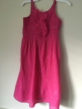 SALE! Flowing pink Girls DRESS. by Sweet Heart Rose. Size 10. Silver threads.