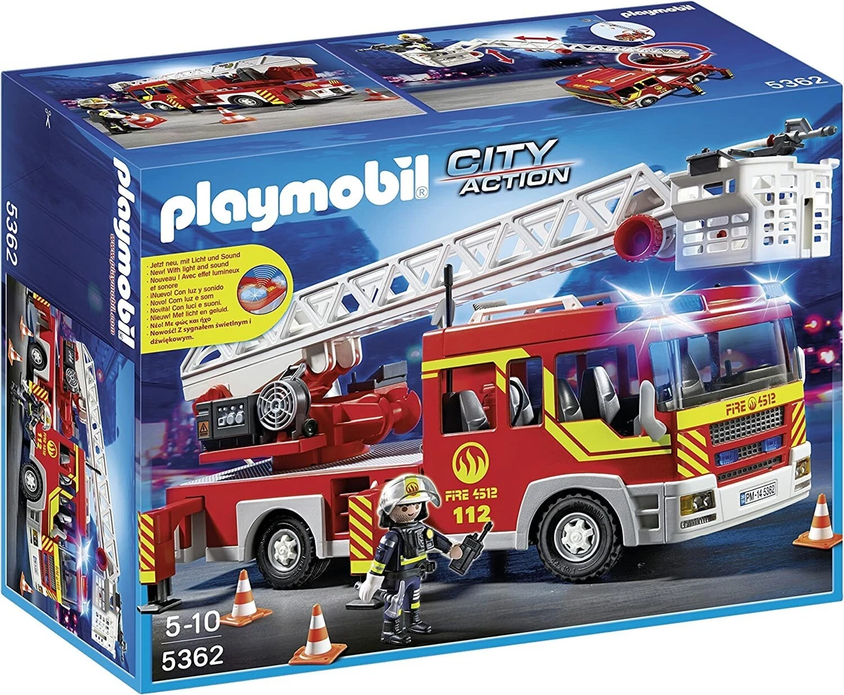 Lot De Figurines Playmobil - Pompiers - Camion Et Accessoires - Occasion