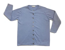 The QVB Cashmere Collection Womens Sm Purple Sweater Button Up Front