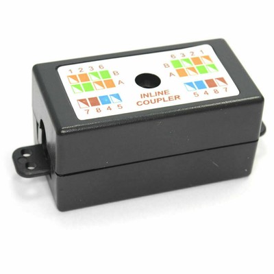 Inline Auflegewerkzeug Kupplung für Ethernet Lan Kabel CAT5e Schwarz