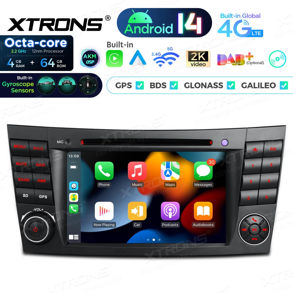 Android 14 8Core 64G Car DVD Player GPS Stereo Radio For Mercedes Benz W211 W219 - Image 4 of 4