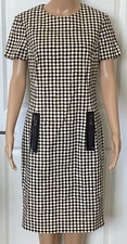 Carlisle ~Women's Size 10 Black /Ivory Full Zipper Back Sheath Dress ~ NWOT