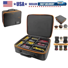 Extra Large Hard Tool Battery Carrying Case fits for Dewalt/Milwaukee/Makita ...