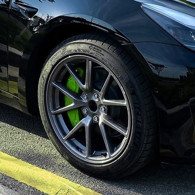 GREEN Brake Caliper Covers For 2026 Tesla Model Y Refresh With Decals - Image 4 of 4