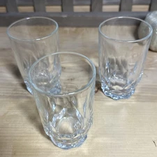 Set Of 3 Vintage ARCOROC FRANCE CLEAR Small  TUMBLER Juice Cocktail 5 0z GLASS