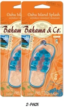 2PK Bahama & Co Car Air Freshener Oahu Island Splash Scented Flip Flop Slippers