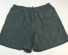 Lands' End Gray Nylon Swim Trunks Shorts Men's XL Drawstring Mesh Lined