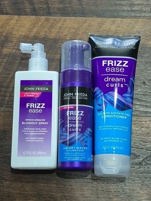  John Frieda Frizz Ease Spray,foam & conditioner 3pack New