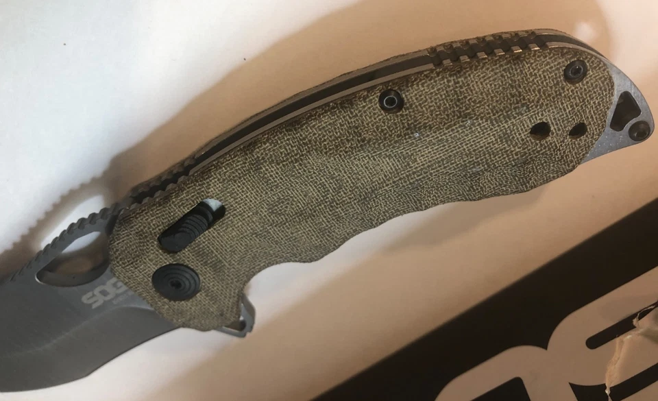 SOG Kiku Folding Knife 4.6" Micarta Handle KU 1011 NEW in Box! - Image 2 of 4