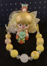 Wristlet Smartphone Phone Holder Clipper Yellow Beaded Cute Doll Bracelet New