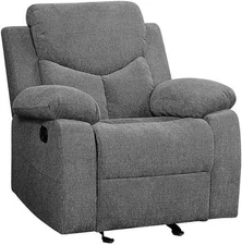 Kalen Chenille Glide Recliner in Gray