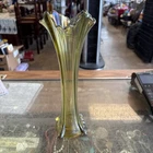 Northwood Carnival Glass 4 Four Pillars 11.25" Flower Vase in RUSSET GREEN Brown