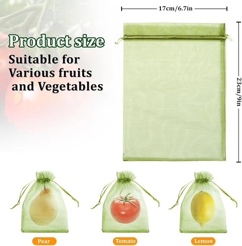 50 PCS 6X9 Inches Fruit Protection Bags Fruit Bags for Fruit Trees Green - Foto 2 di 11