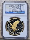 Canada - 2014 $20 Perched Bald Eagle Silver 1 oz Gilded Coin NGC PF70 UC