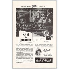 1940 Bell and Howell Filmo Filmsound Library Vintage Print Ad WWII Soldier