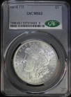 1878 P 7TF $1 Morgan Silver Dollar CACG MS62 Lustrous First Year Coin CAC
