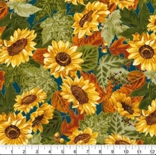 FALL HARVEST SUNFLOWER COUNTRY LEAF LEAVES KITCHEN 42X14 TABLE RUNNER