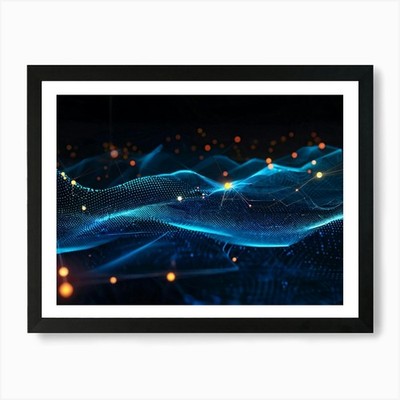 Abstraktes digitales Gemälde Darstellung gerahmt Wandbild Poster Leinwanddruck Bild