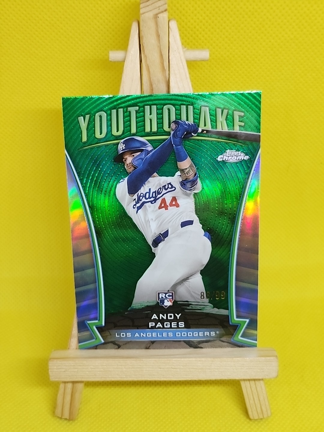 Andy Pages 2024 Topps Chrome Update Youthquake Green #'d 88/99 RC Rookie Dodgers