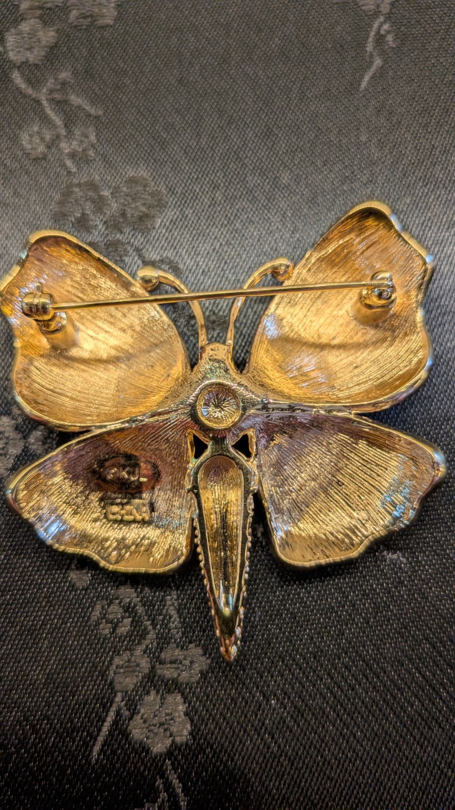 Vtg KJL Kenneth Jay Lane Crystal Enamel Butterfly… - image 2