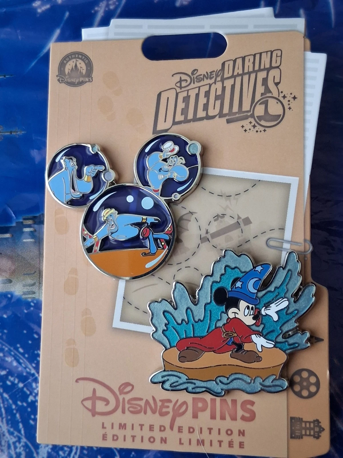 Disney Parks 2026 Daring Detectives Fantasmic Sorcerer Mickey Genie LE Pin